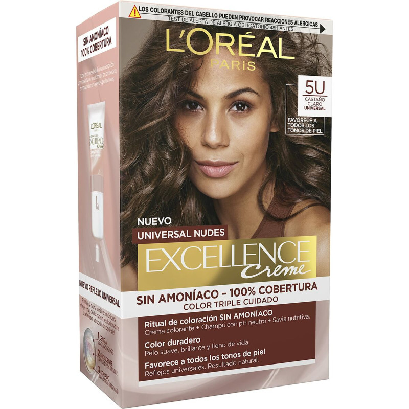 Permanent Dye L'Oreal Make Up Excellence Light Brown Permanent Dye L'Oreal Make Up Excellence Light Brown